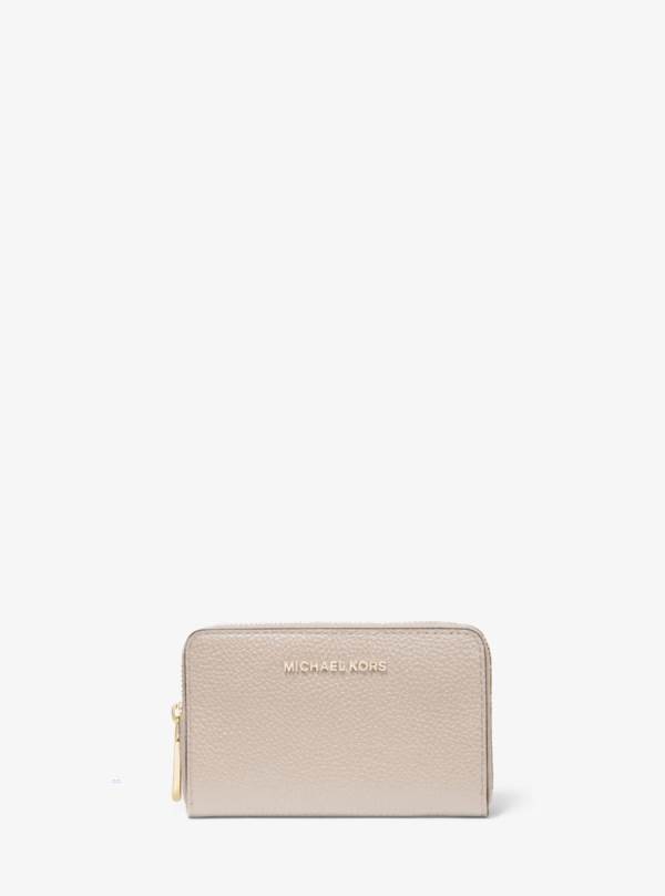 Damske Penazenky Michael Kors Small Pebbled Leather Platina - Doplnky Michael Kors Levně | BQIXR-5802